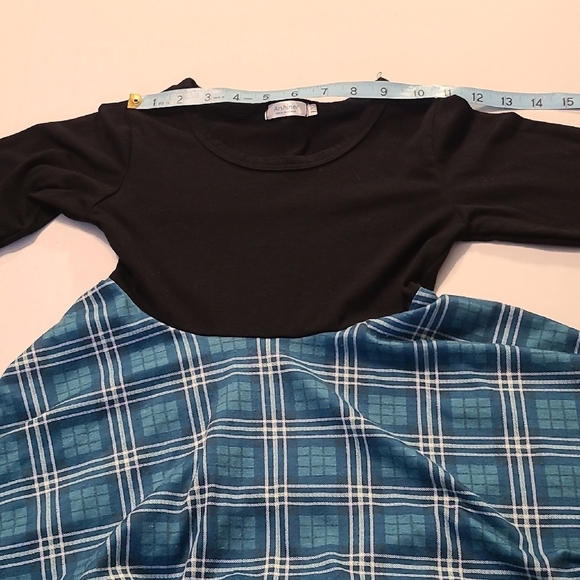 Black and Blue/Green Plaid Kids Dress EUC Size 6/7 - Picture 4 of 8